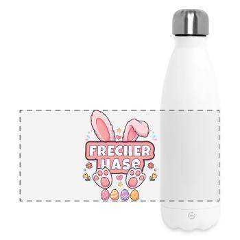 Frecher Hase - Süßes Kawaii Osterhasen - Panorama Isolierflasche 500 ml - Weiß - Vorne