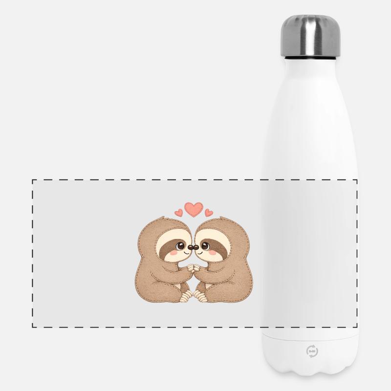 Tender sloth kisses - Panoramic Thermal Bottle 500 ml - white