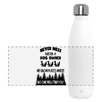 Fordern Sie niemals einen Hundebesitzer heraus! * - Panorama Isolierflasche 500 ml - Weiß - Vorne