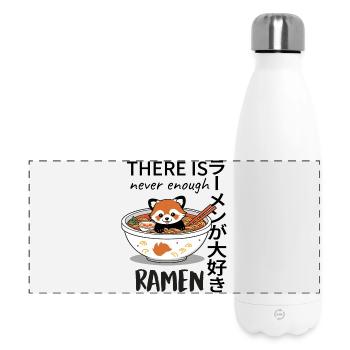 Red Panda in Ramen Bowl – Funny Ramen Design - Panoramic Thermal Bottle 500 ml - white - Front