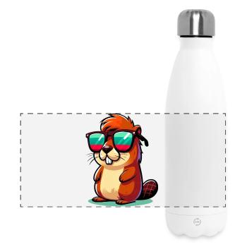 Bieber - Panorama Isolierflasche 500 ml - Weiß - Vorne