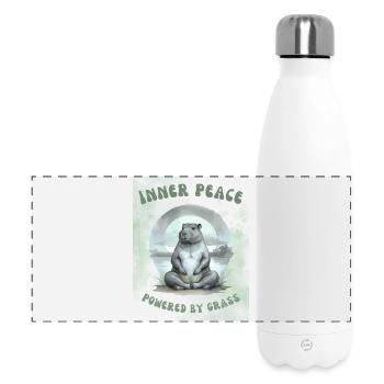 Paix intérieure – Propulsé par le design en herbe - Gourde isotherme panoramique 500 ml - blanc - Devant
