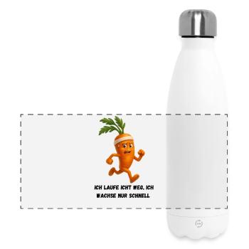 Flitzender Karottenheld - Panorama Isolierflasche 500 ml - Weiß - Vorne