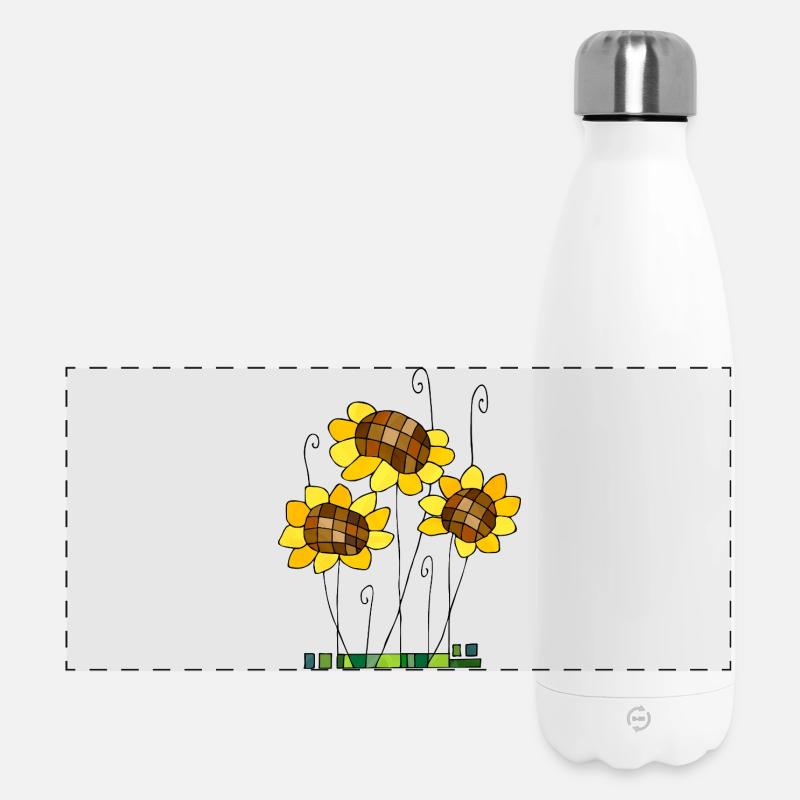 Blumen - Panorama Isolierflasche 500 ml - Weiß