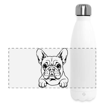 Cadeau de Noël du bouledogue français - Gourde isotherme panoramique 500 ml - blanc - Devant