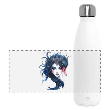 Blue Queen with Swan - Panoramic Thermal Bottle 500 ml - white - Front