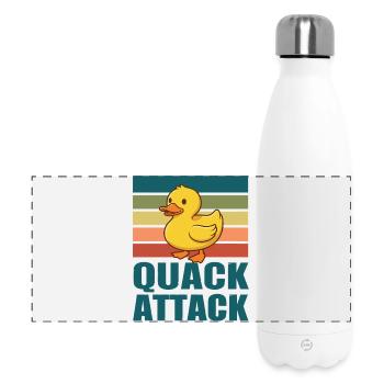 Canard Attaque Coin-Coin. - Gourde isotherme panoramique 500 ml - blanc - Devant