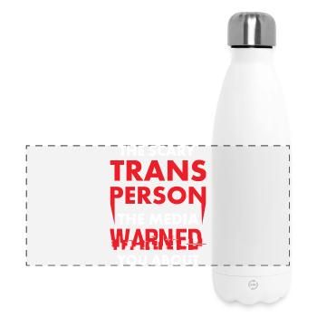 Trans Person Warned Bold Red Activist Graphic - Panorama Isolierflasche 500 ml - Weiß - Vorne