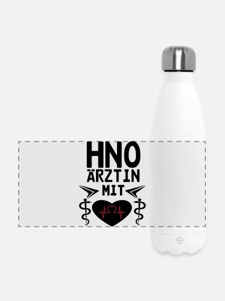 HNO Ärztin mit Herz Geschenk - Panorama Isolierflasche 500 ml - Weiß