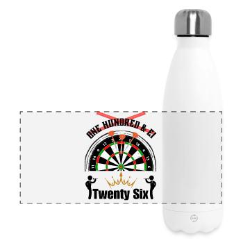 26 ist das neue 180 - Steel Darts - Panorama Isolierflasche 500 ml - Weiß - Vorne