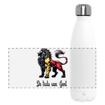 Gent Löwen Flaggen Design - Panorama Isolierflasche 500 ml - Weiß - Vorne