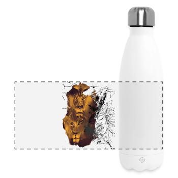 "Leo_25" by Acryl Galerie & Design - Panorama Isolierflasche 500 ml - Weiß - Vorne