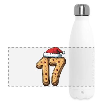 Biscuit de Noël à 17 chiffres - Gourde isotherme panoramique 500 ml - blanc - Devant
