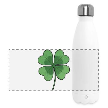 Trèfle à quatre feuilles - Gourde isotherme panoramique 500 ml - blanc - Devant