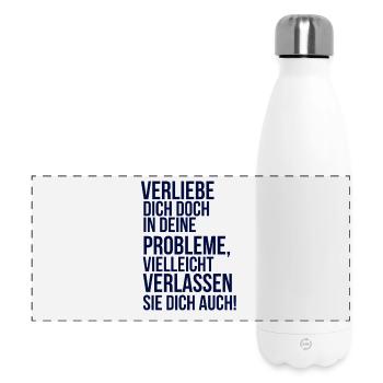 À propos de devenir fou - tombe amoureux de ton problème - Gourde isotherme panoramique 500 ml - blanc - Devant