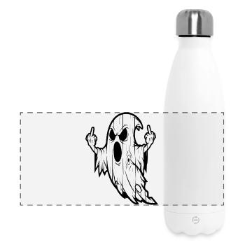 Geist mit Mittelfinger-Geste - Panorama Isolierflasche 500 ml - Weiß - Vorne