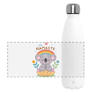 Koala Namaste Zen Regenbogen - Panorama Isolierflasche 500 ml - Weiß - Vorne