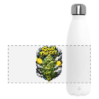 Typographie de la souche diesel acide Imprimé - Gourde isotherme panoramique 500 ml - blanc - Devant