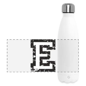 E (Vintage Weiß) Buchstabe E - Panorama Isolierflasche 500 ml - Weiß - Vorne