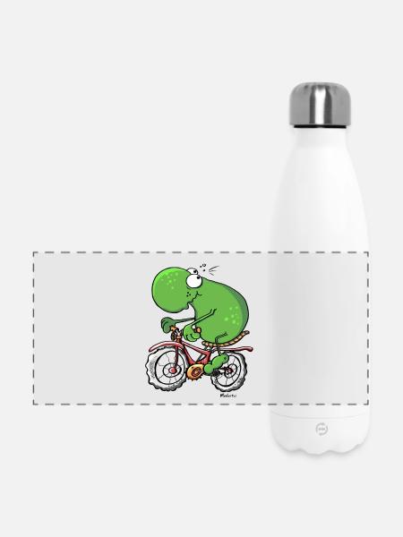 Radtour Frosch - Panorama Isolierflasche 500 ml - Weiß