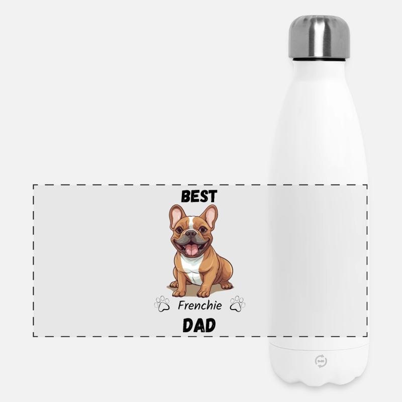 Best Frenchie Dad - Panorama Isolierflasche 500 ml - Weiß