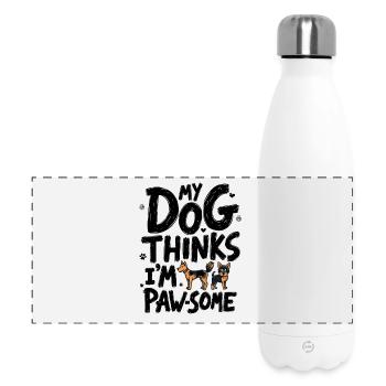 MY DOG THINKS I'M PAW-SOME - Panoramic Thermal Bottle 500 ml - white - Front