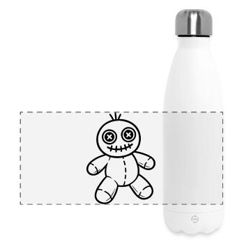 Illustration de poupée vaudou d’Halloween - Gourde isotherme panoramique 500 ml - blanc - Devant
