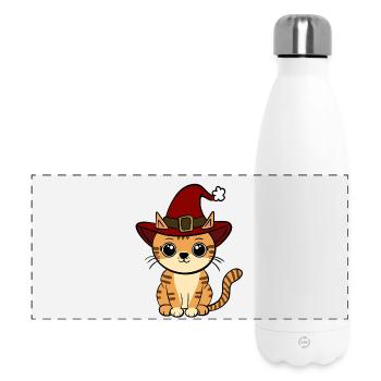 Noël chat - Gourde isotherme panoramique 500 ml - blanc - Devant