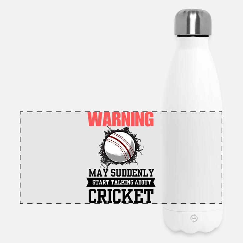 Cricket Lover Cricketer Fan Birthday Dad - Panoramic Thermal Bottle 500 ml - white