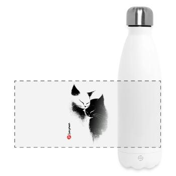 Amour des chats - Gourde isotherme panoramique 500 ml - blanc - Devant