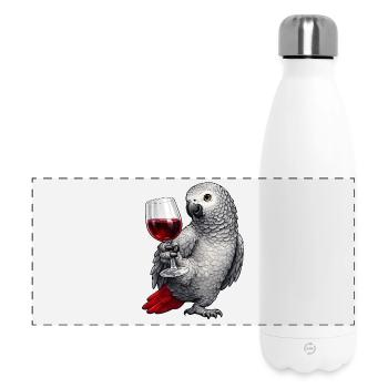Graupapagei Weinglas - Panorama Isolierflasche 500 ml - Weiß - Vorne