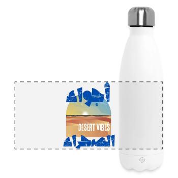 Wüstendünen und Sonnenuntergangsatmosphäre - Panorama Isolierflasche 500 ml - Weiß - Vorne