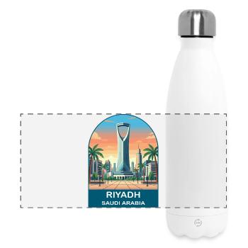 Riyadh Saudi Arabia Kingdom Centre Reiseplakat - Panorama Isolierflasche 500 ml - Weiß - Vorne