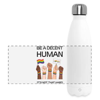 1085Pride Month LGBTQ - Be a Decent Human - Panoramic Thermal Bottle 500 ml - white - Front