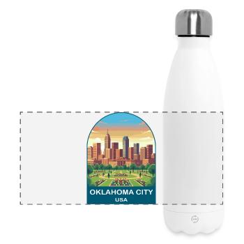 Oklahoma City USA Vintage-Reiseplakat - Panorama Isolierflasche 500 ml - Weiß - Vorne