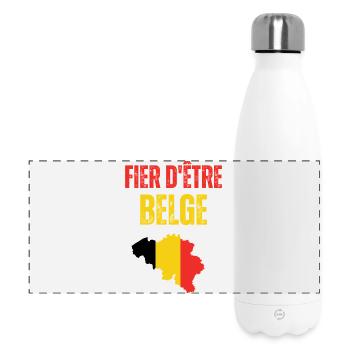 Fier d'être Belgium - Gourde isotherme panoramique 500 ml - blanc - Devant
