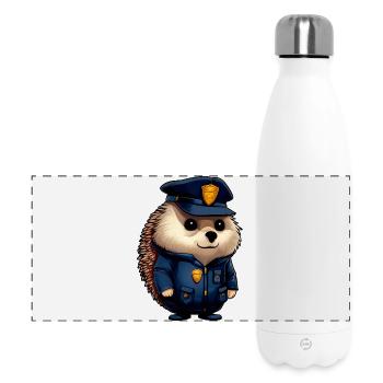 Police des hérissons - Gourde isotherme panoramique 500 ml - blanc - Devant