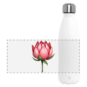 Zuckerbüsche Protea Blume - Panorama Isolierflasche 500 ml - Weiß - Vorne