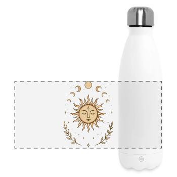 Mittsommer Sonne – Spirituelles Symbol - Panorama Isolierflasche 500 ml - Weiß - Vorne