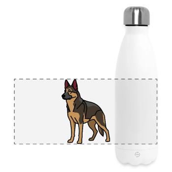 German Shepherd Dog - Panoramic Thermal Bottle 500 ml - white - Front
