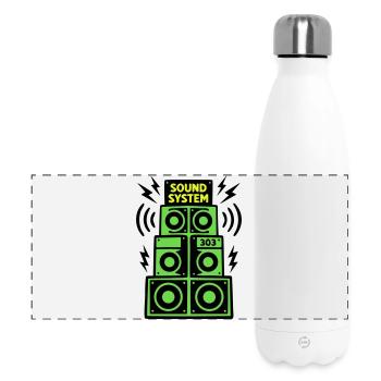 Sound System Speaker Techno Festival DJ - Panoramic Thermal Bottle 500 ml - white - Front