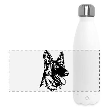 Hollande Herder Tête - Gourde isotherme panoramique 500 ml - blanc - Devant