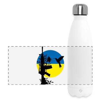 peace no war ukraine - Panoramic Thermal Bottle 500 ml - white - Front