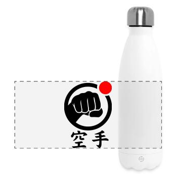 Karaté Faust / Poing - Gourde isotherme panoramique 500 ml - blanc - Devant