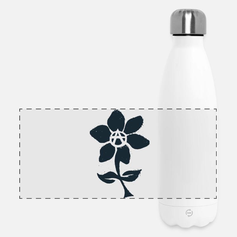 Flower of Anarchy - Panoramic Thermal Bottle 500 ml - white