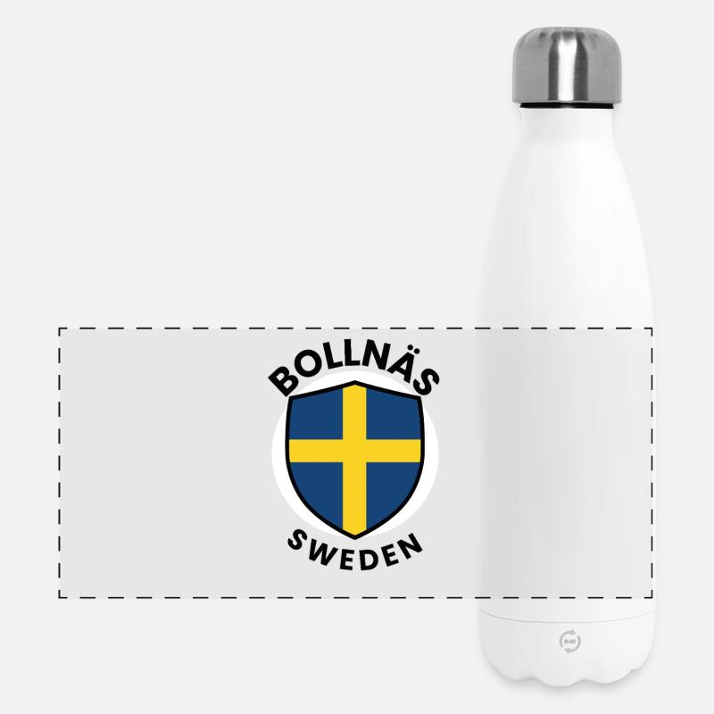 Drapeau du Bouclier de Suède de Bollnäs - Gourde isotherme panoramique 500 ml - blanc