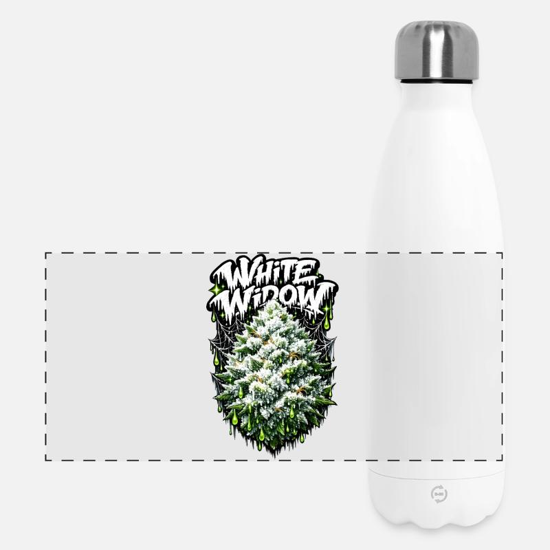 White Widow Cannabis Graffiti Print - Panoramic Thermal Bottle 500 ml - white