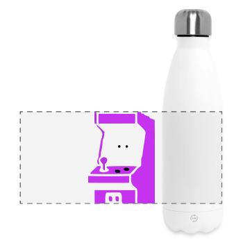 Spielautomat Arcade Silhouette - Panorama Isolierflasche 500 ml - Weiß - Vorne