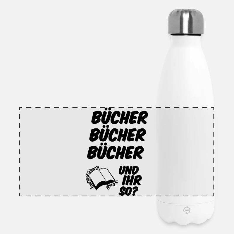 Bücher Spruch Lesen Leser Buch lustig Geschenk - Panorama Isolierflasche 500 ml - Weiß