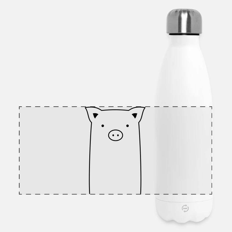 Pig sow piglet gift idea - Panoramic Thermal Bottle 500 ml - white
